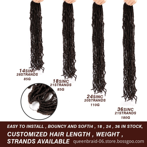 36Inch Extended Faux Locs for Nu Soft Locs Crochet Hair Natural Locs Crochet Braids Pre Looped Synthetic Hair